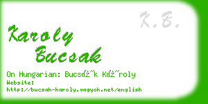 karoly bucsak business card